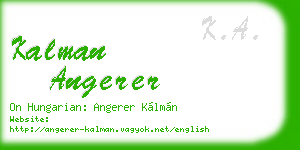 kalman angerer business card